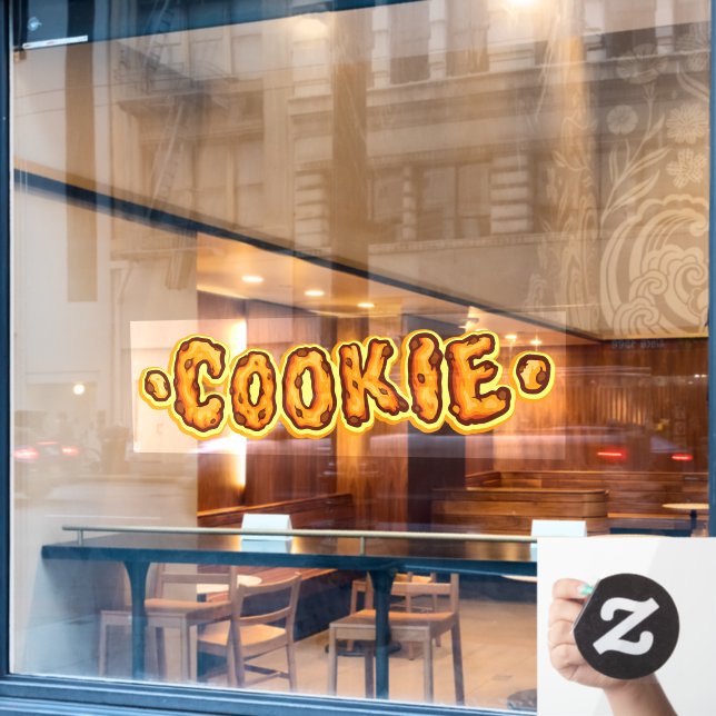 Chocolate Chip Cookie Biscuit Bakery Window Cling (Cafe Window)