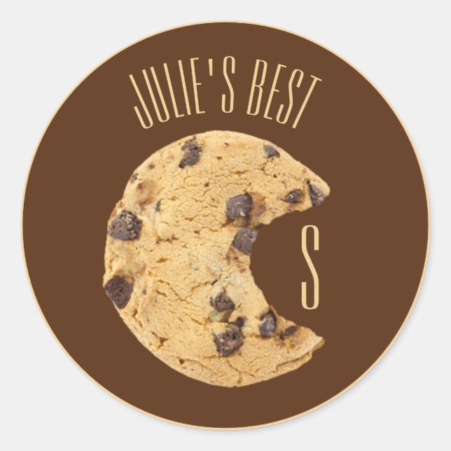 Chocolate Chip Cookie Bite Classic Round Sticker (Front)