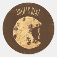 Chocolate Chip Cookie Bite Classic Round Sticker
