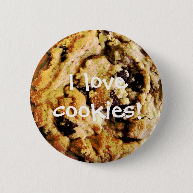 Chocolate Chip Cookie button Flair (Front)