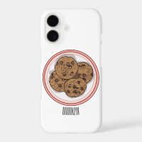 Chocolate chip cookie cartoon illustration