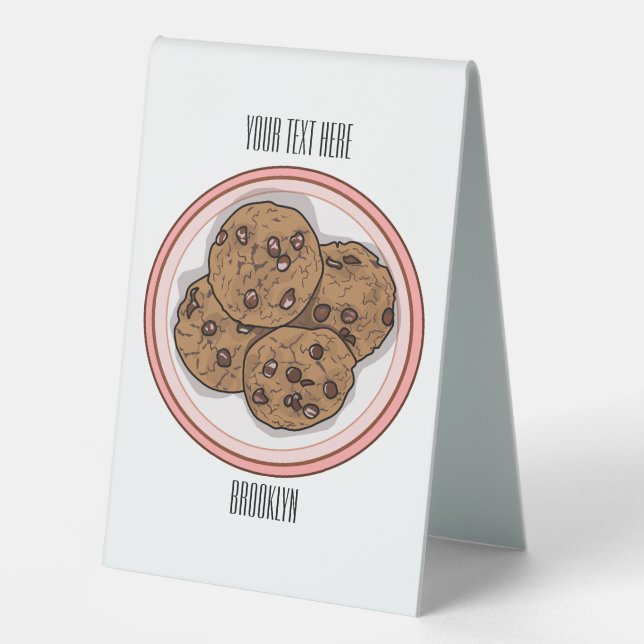 Chocolate chip cookie cartoon illustration  (Front)