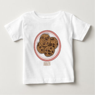 Chocolate chip cookie cartoon illustration baby T-Shirt