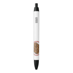 Chocolate chip cookie cartoon illustration black ink pen