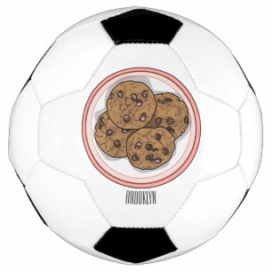 Chocolate chip cookie cartoon illustration football
