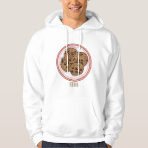 Chocolate chip cookie cartoon illustration hoodie