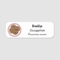 Chocolate chip cookie cartoon illustration