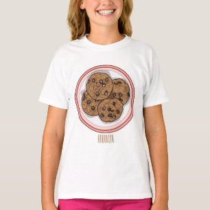 Chocolate chip cookie cartoon illustration T-Shirt