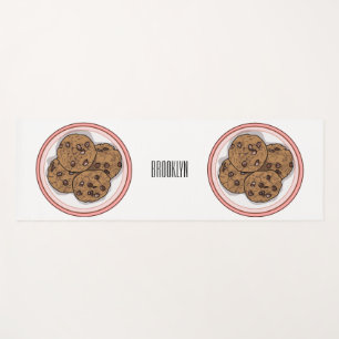 Chocolate chip cookie cartoon illustration  yoga mat