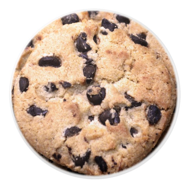 Chocolate Chip Cookie close-up Ceramic Knob (Front)