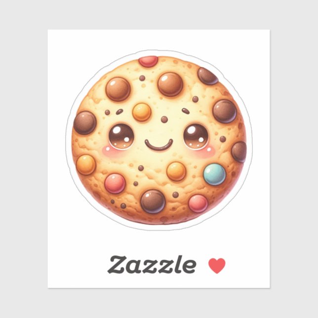 Chocolate Chip Cookie Custom-Cut Vinyl Stickers (Sheet)