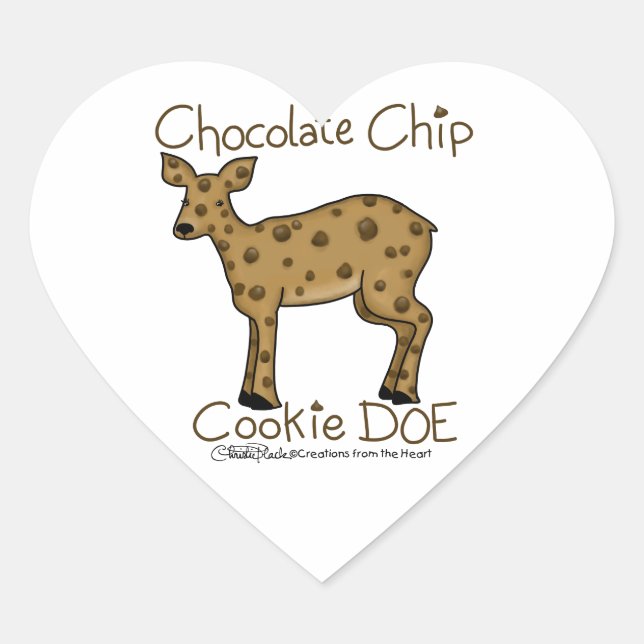 Chocolate Chip Cookie Doe Heart Sticker (Front)