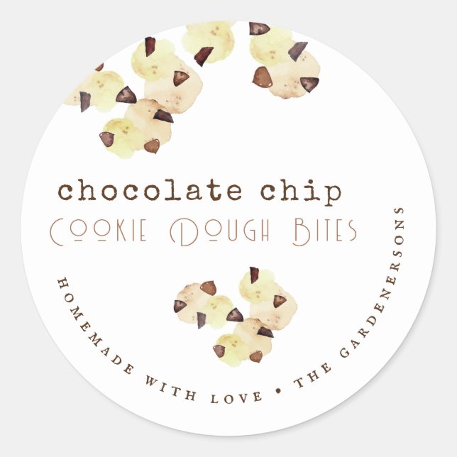 Chocolate Chip Cookie Dough Classic Round Sticker (Front)