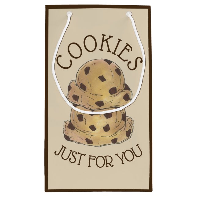 Chocolate Chip Cookie Dough Cookies Just for You Small Gift Bag (Back)