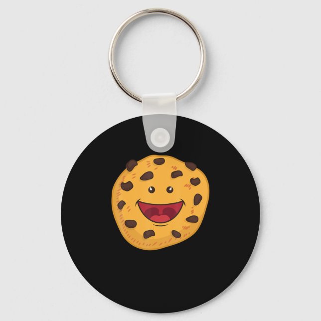 Chocolate Chip Cookie Face Halloween Costume Gift Key Ring (Front)