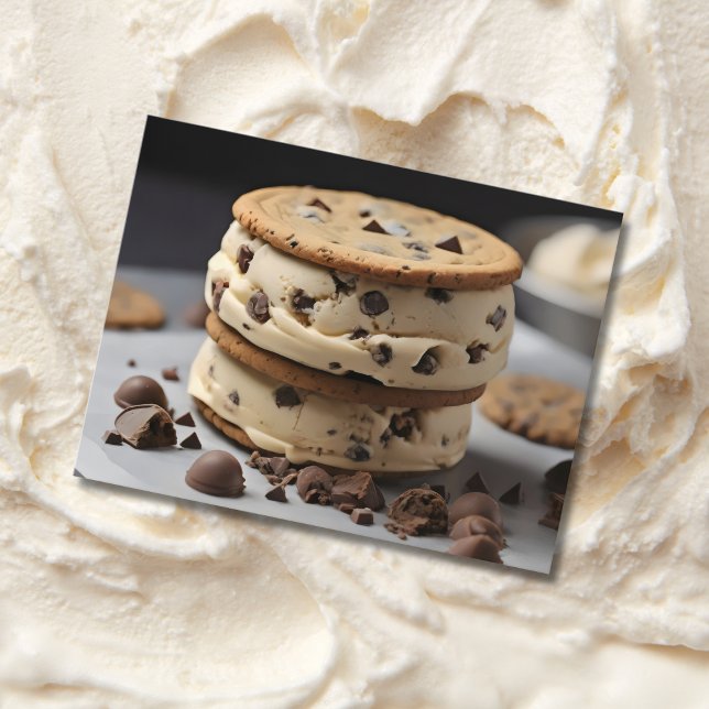 chocolate chip cookie ice cream sandwich postcard (Creator Uploaded)
