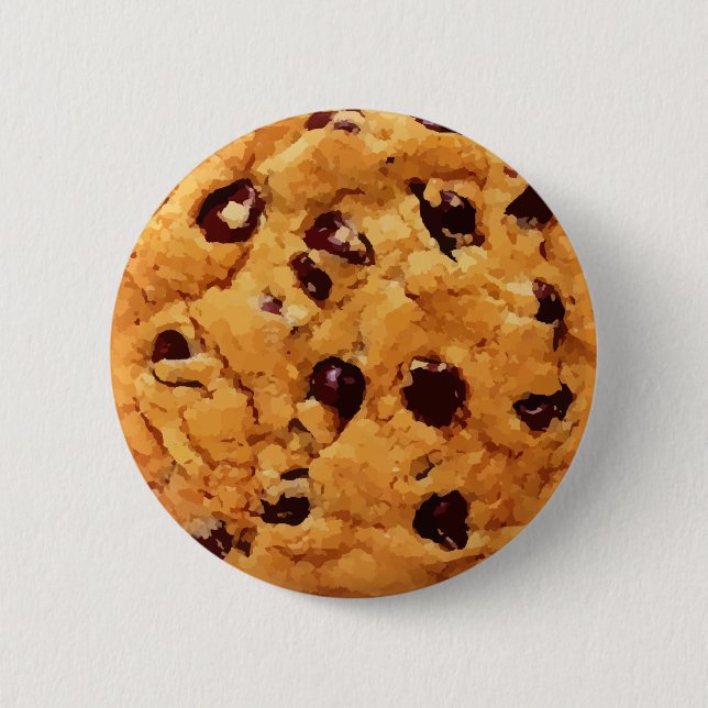 Chocolate Chip Cookie Image 6 Cm Round Badge (Front)