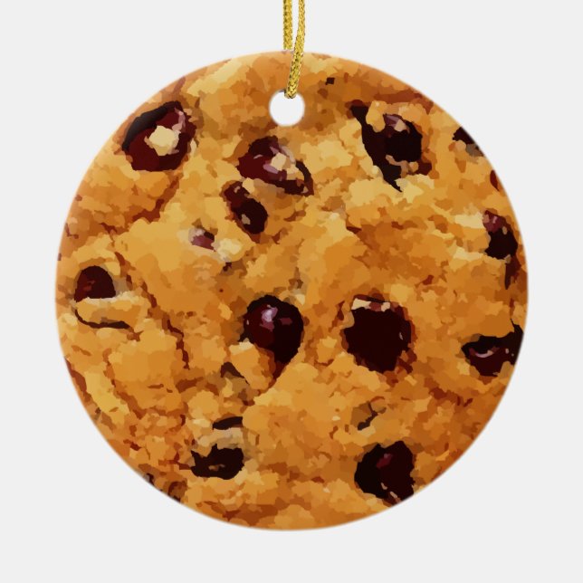 Chocolate Chip Cookie Image Ceramic Tree Decoration (Front)