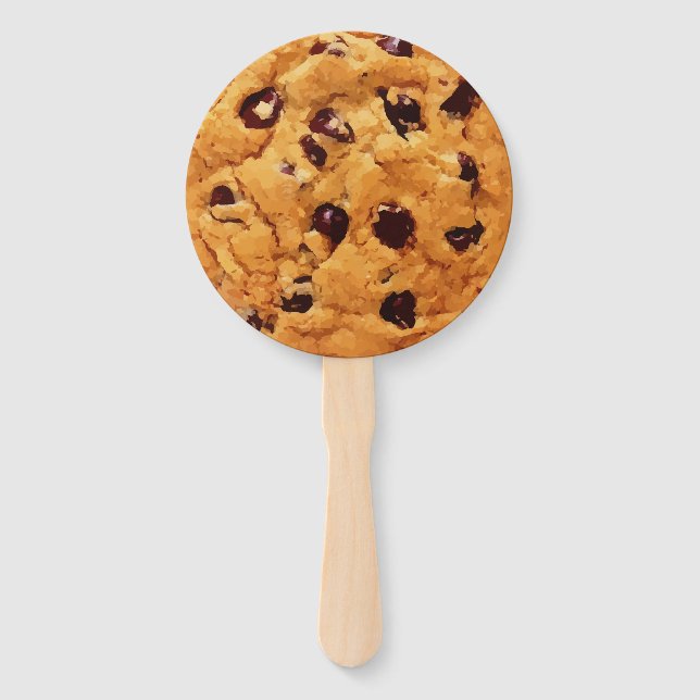 Chocolate Chip Cookie Image Hand Fan (Front)