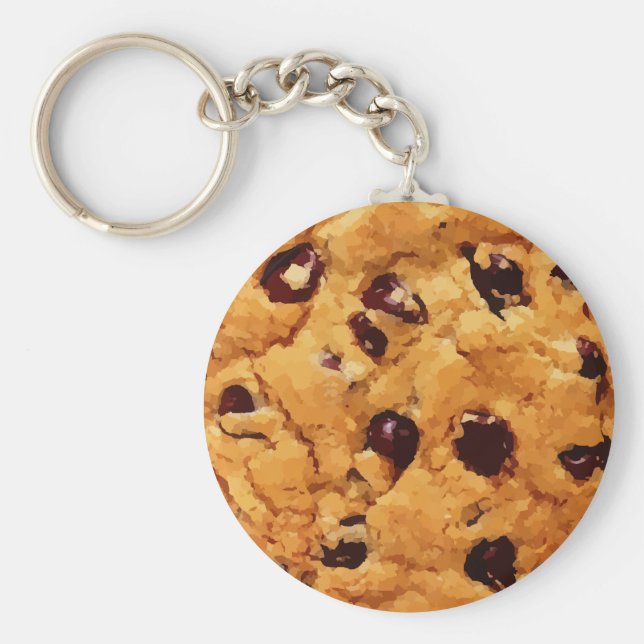 Chocolate Chip Cookie Image Key Ring (Front)