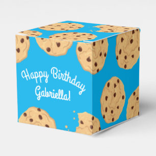 Chocolate Chip Cookie Kids 1st Birthday Party Blue Favour Box