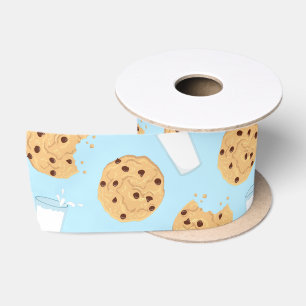 Chocolate Chip Cookie Kids 1st Birthday Party Blue Satin Ribbon