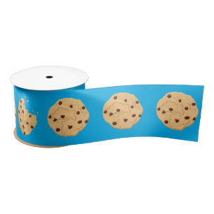 Chocolate Chip Cookie Kids 1st Birthday Party Blue Satin Ribbon