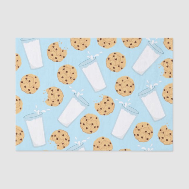 Chocolate Chip Cookie Kids 1st Birthday Party Blue Tissue Paper (Front)