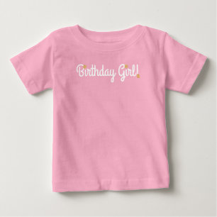 Chocolate Chip Cookie Kids 1st Birthday Party Pink Baby T-Shirt