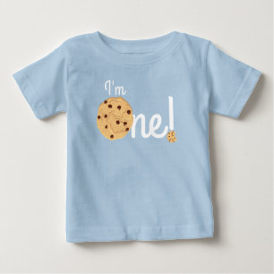 Chocolate Chip Cookie Kids 1st Birthday Party Pink Baby T-Shirt
