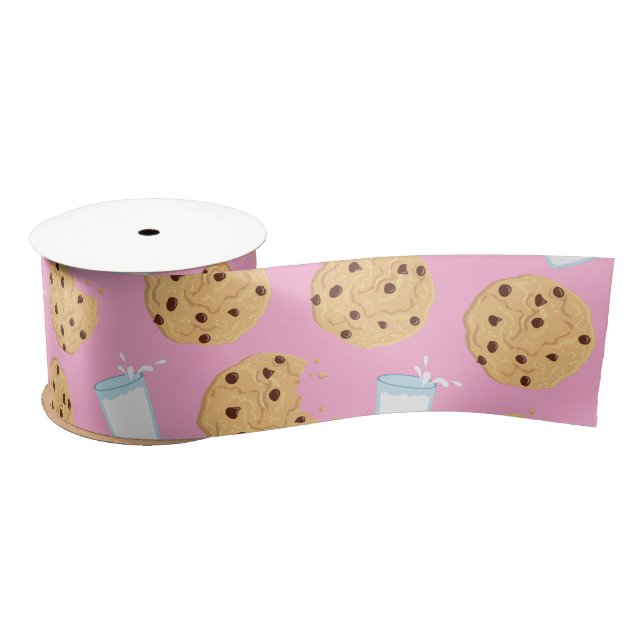 Chocolate Chip Cookie Kids 1st Birthday Party Pink Satin Ribbon (Spool)