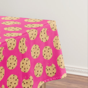 Chocolate Chip Cookie Kids 1st Birthday Party Pink Tablecloth
