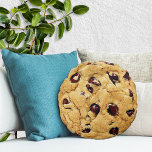 Chocolate Chip Cookie Round Cushion<br><div class="desc">A delicious addition to your home decor with this sweet chocolate chip cookie pillow! Created from a high resolution image of an actual chocolate chip cookie fresh and warm from the oven.</div>