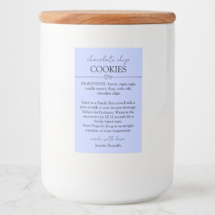 Chocolate Chip Cookie Simple lilac Food Label