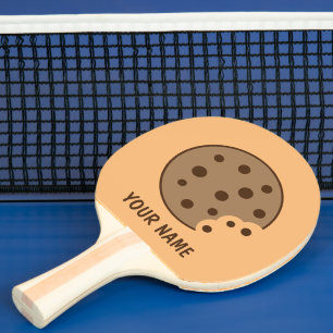 Chocolate chip cookie table tennis game ping pong paddle