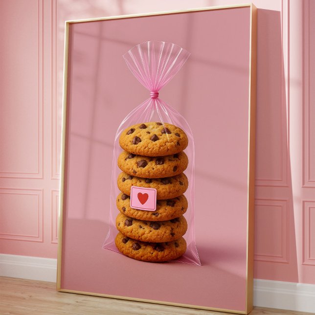 Chocolate Chip Cookie Wall Art, Cute Kitchen  Poster (Cookies)