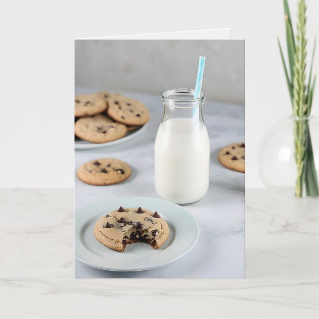 Chocolate Chip Cookies and Milk Card (Front)