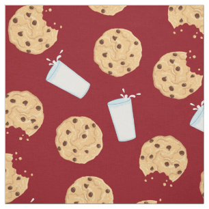 Chocolate Chip Cookies and Milk Cute Kids Fabric