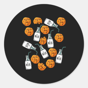 Chocolate Chip Cookies And Milk Funny Costume Classic Round Sticker