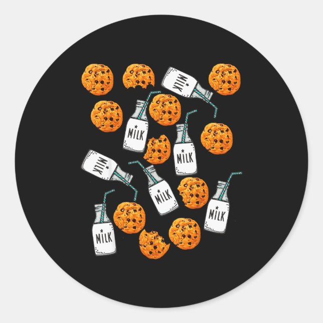 Chocolate Chip Cookies And Milk Funny Costume  Classic Round Sticker (Front)