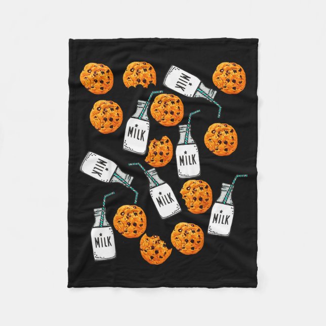Chocolate Chip Cookies And Milk Funny Costume  Fleece Blanket (Front)