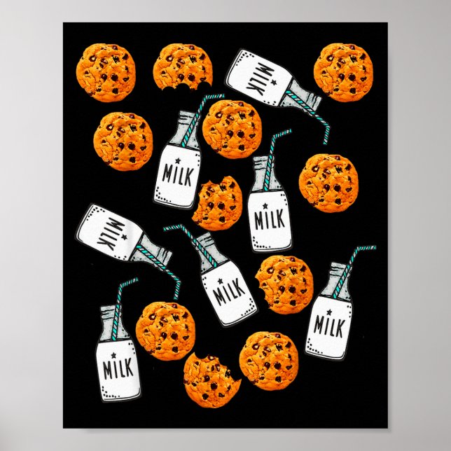 Chocolate Chip Cookies And Milk Funny Costume  Poster (Front)
