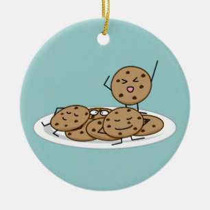 Chocolate Chip Cookies baked plate dessert Ceramic Tree Decoration