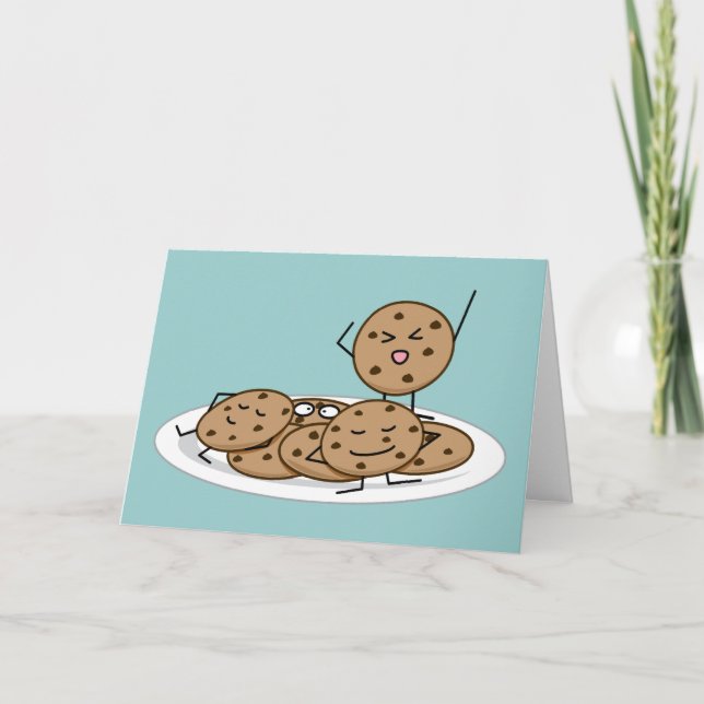 Chocolate Chip Cookies baked plate dessert Thank You Card (Front)