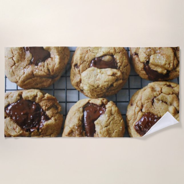 Chocolate Chip Cookies Beach Towel (Front)