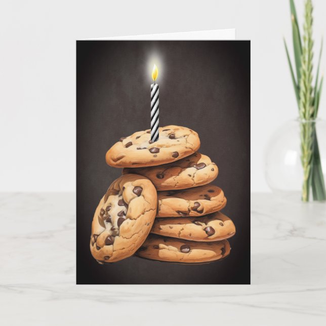 Chocolate Chip Cookies Birthday Candle Card (Front)