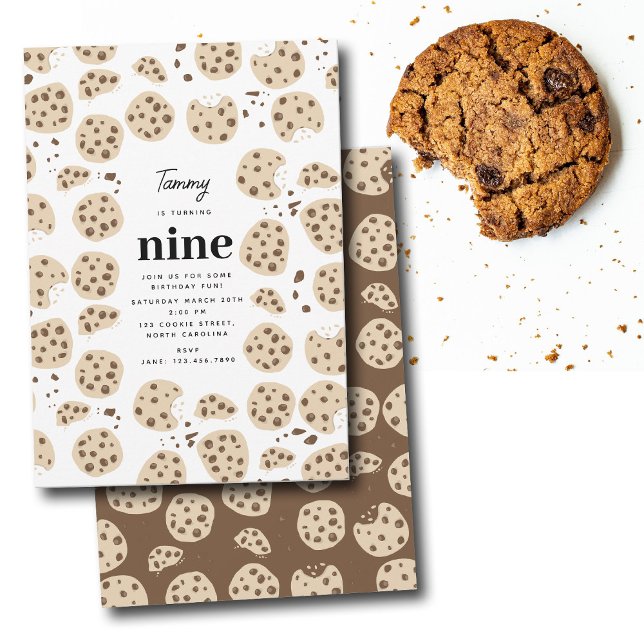 Chocolate Chip Cookies Birthday Party Theme Invitation (Chocolate Chip Cookies Birthday Party Theme Invitation)