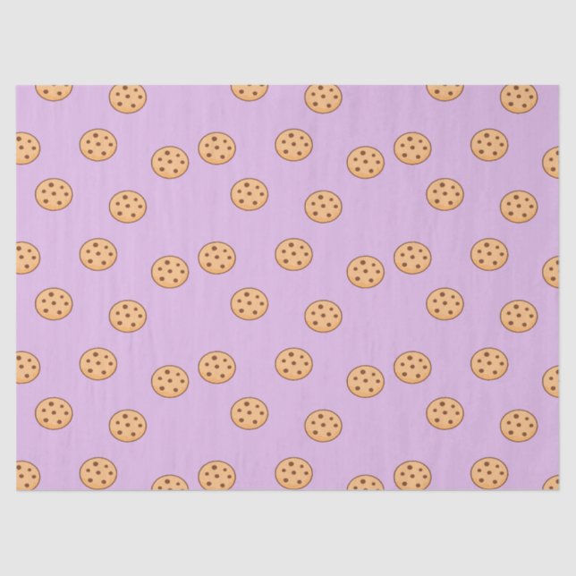 Chocolate chip cookies birthday purple  tissue paper (Front)