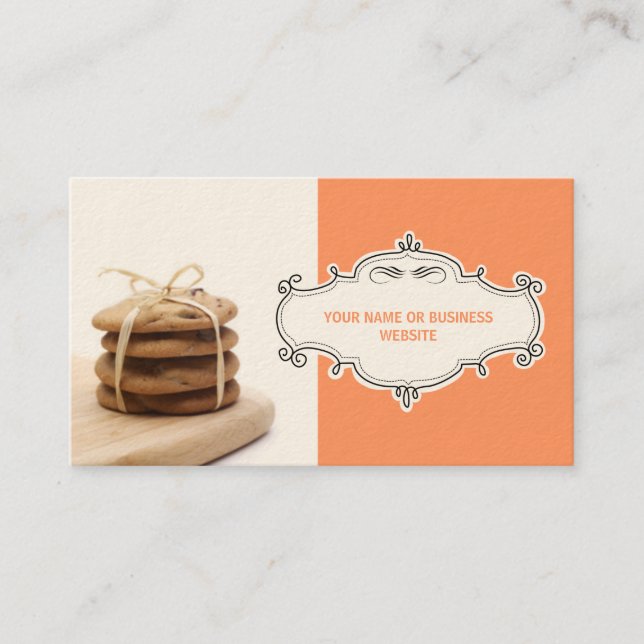 Chocolate Chip Cookies Business Cards {Orange} (Front)