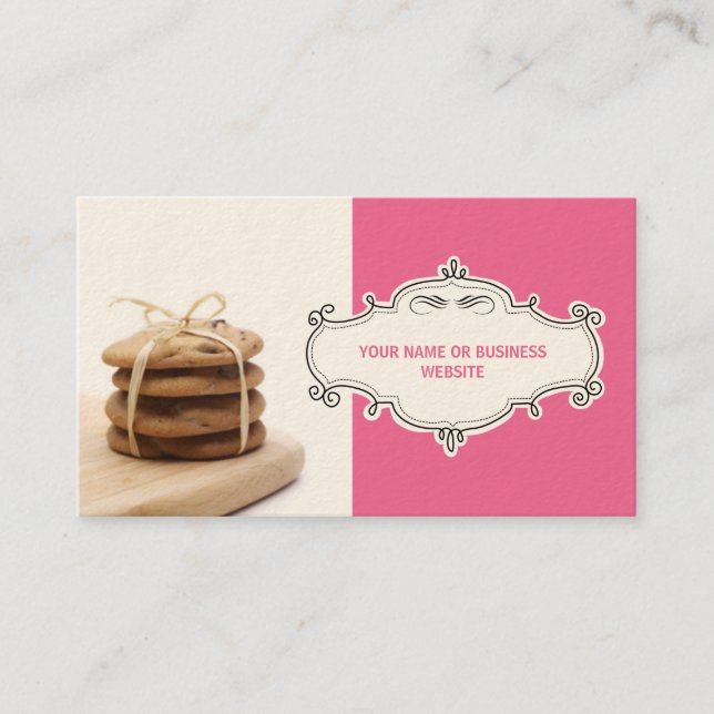 Chocolate Chip Cookies Business Cards {Pink} (Front)